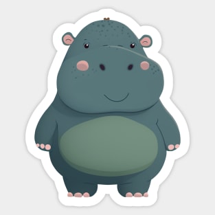 Cute Baby Hippo Sticker